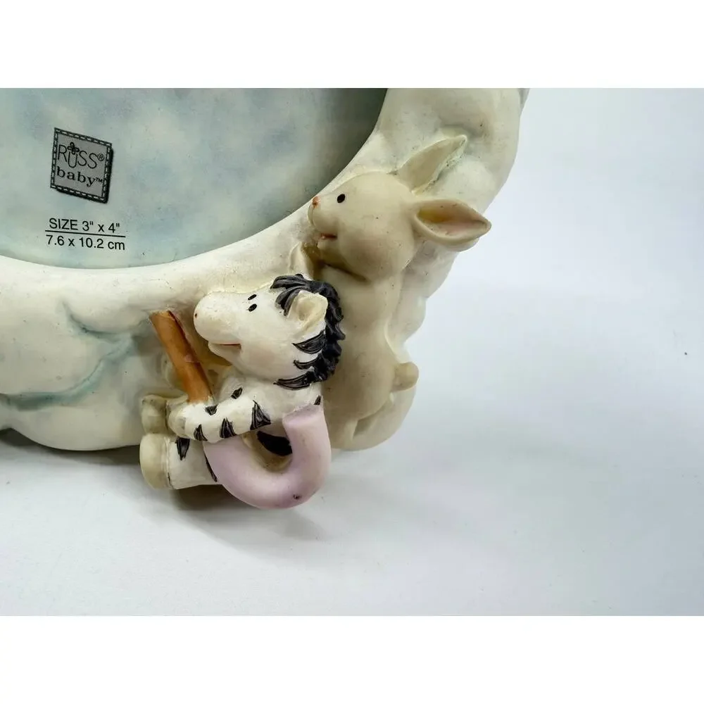 Russ Baby Noah's Menagerie Ark Handpainted Photo Frame 3x4 Resin NIB 24329
